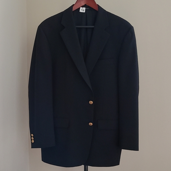 Bobby Jones Black Golf Sport Coat 100% Wool Blazer 40S Gold Buttons Made In USA - Picture 9 of 9